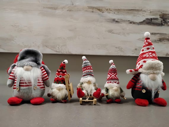 Handmade Christmas Gnome Set: Scandinavian Nordic Decor, Gift Sets