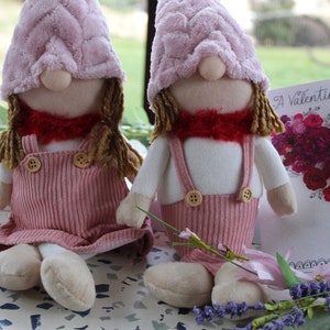 Valentine Gnome , Valentine Gnomes Decor, 2pcs Valentines Day Decor, Gnome Plush Standing, Couple Gift, Valentines Day Gift