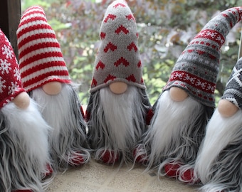 Handmade Christmas Gnome Set: Scandinavian Nordic Decor, Gift Sets