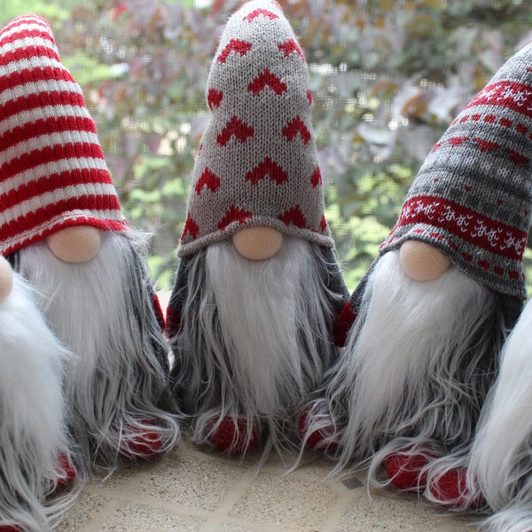 Handmade Christmas Gnome Set: Scandinavian Nordic Decor, Gift Sets for Holiday