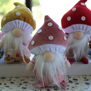 Handmade Spring Mushroom Gnomes: Tiered Tray Decor