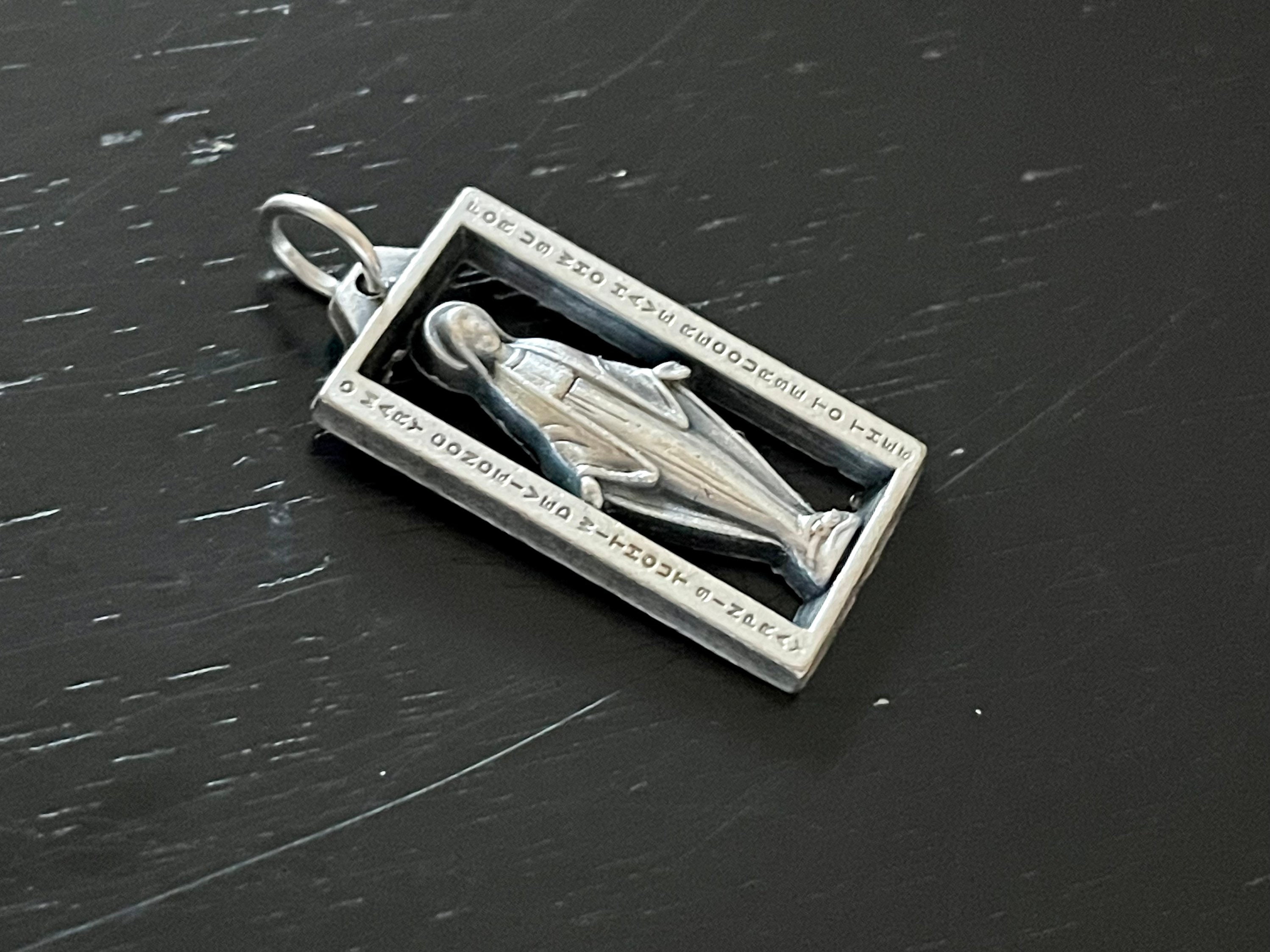 Vintage Miraculous Mary Medal: Silver Tone Catholic Pendant - Etsy