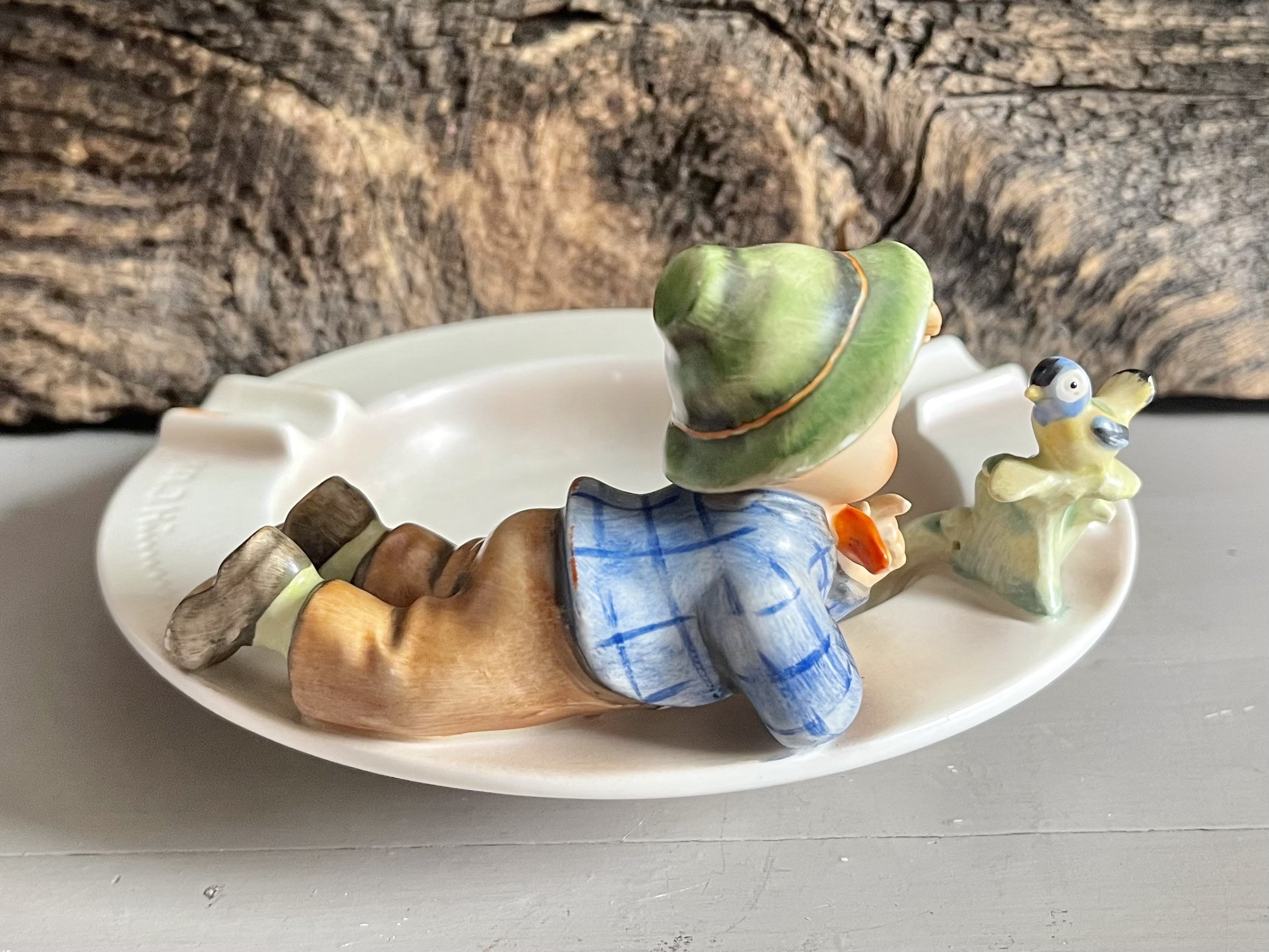 Vintage Hummel Ashtray Boy With Bird 166 Vintage 1960 s Hummel