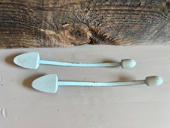 Vintage Shoe Trees, Light Blue Wood & Metal Shoe … - image 7