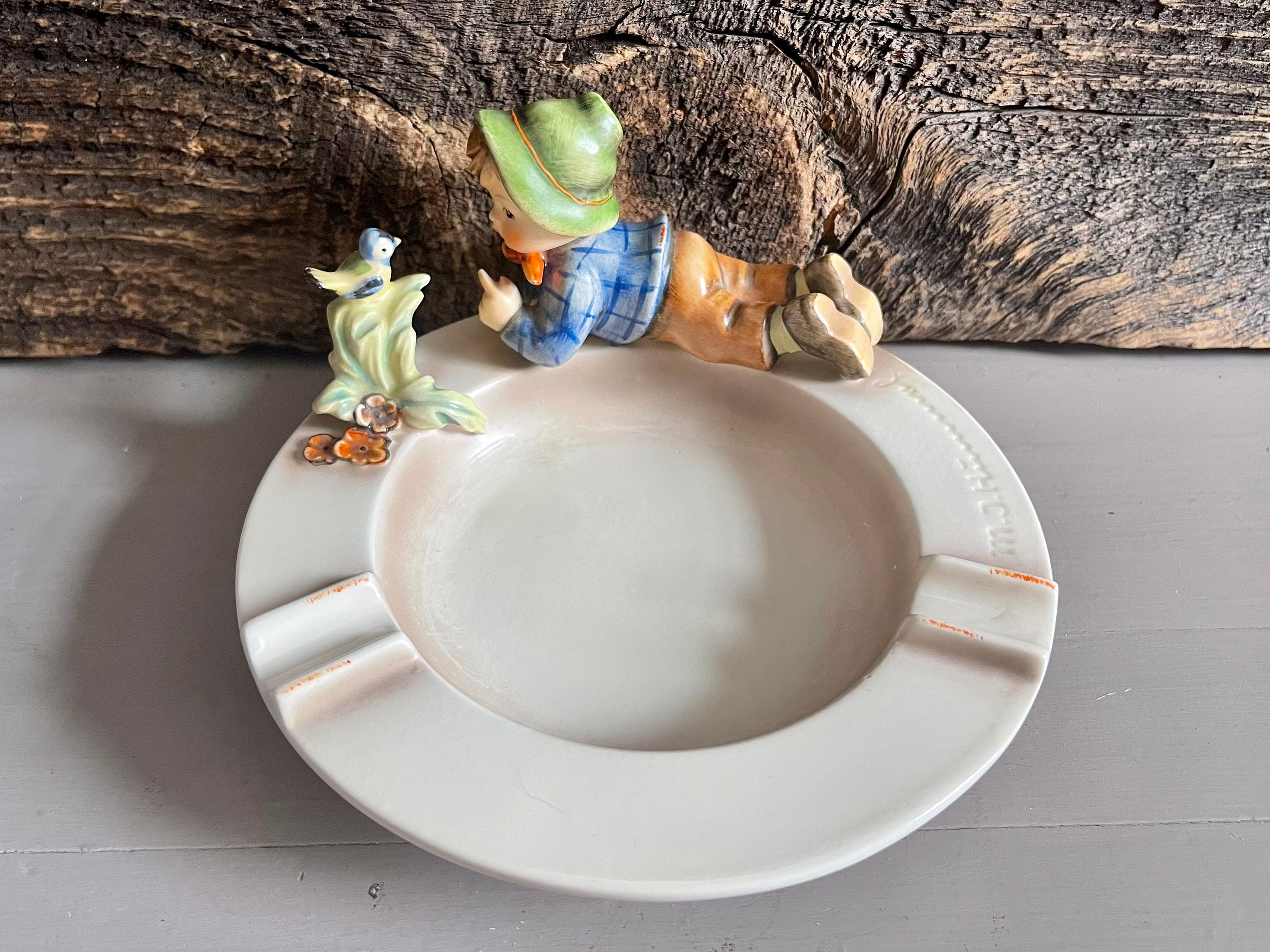 Vintage Hummel Ashtray Boy With Bird 166 Vintage 1960 s Hummel Collectible Boy Figurine Boy With Bird Ashtray Goebel West Germany Etsy