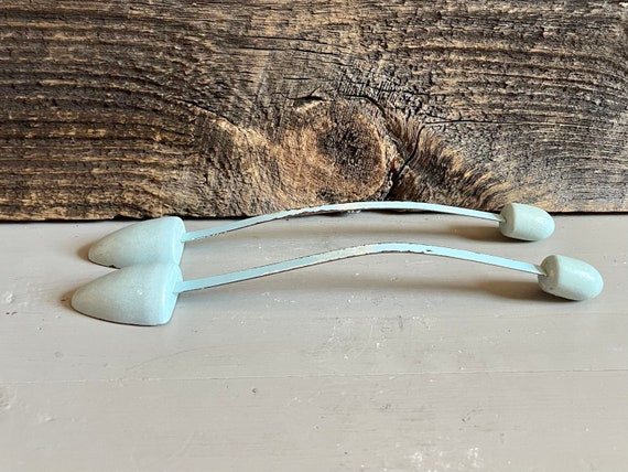 Vintage Shoe Trees, Light Blue Wood & Metal Shoe … - image 6