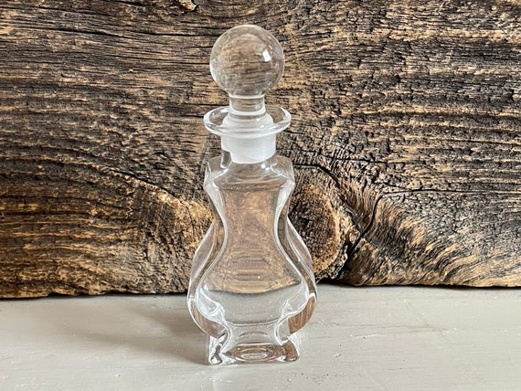 Vintage Glass Perfume Bottle Cut Glass Perfume Hourglass 