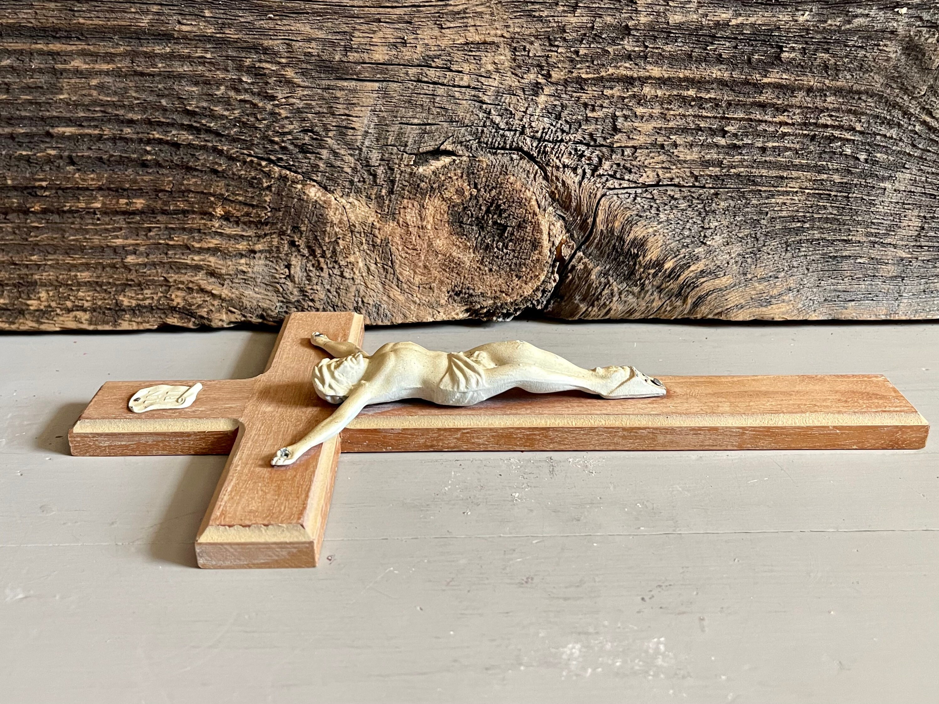 Reccisokz Lot De 2 Croix Chrétienne Murale En Bois Vintage - Décoration Prière Et Commémorative