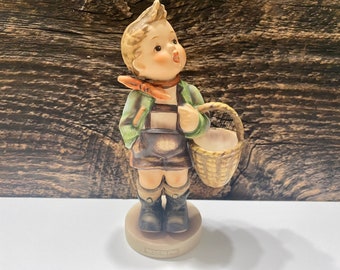 Vintage Large 'Village Boy' Hummel Figurine, 51/0 Hummel, Vintage 6 1/4" Hummel Statue, Collectible Boy Figurine, Boy with Basket Figurine