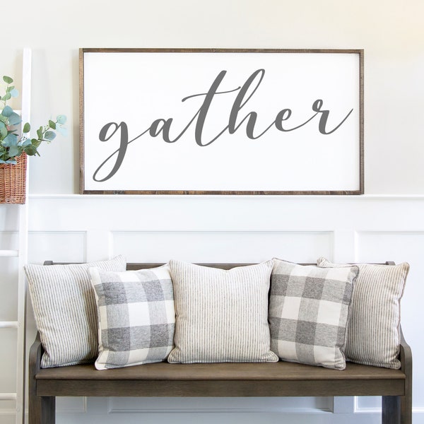 Gather SVG, Home Sign, Decor, Gather Sign, Home SVG, Wooden Sign SVG