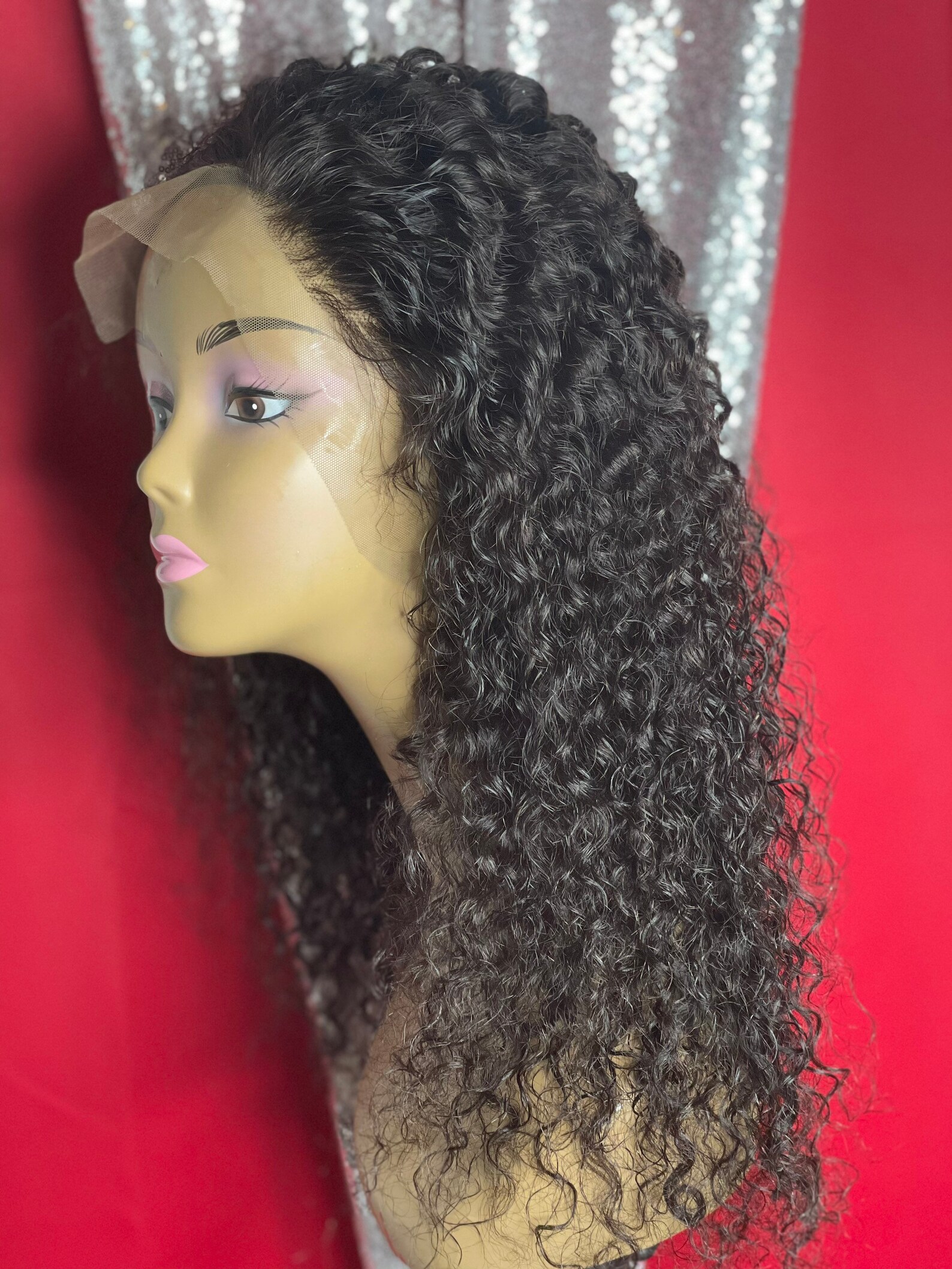 16 inch lace frontal wig curly hair Etsy