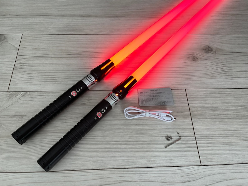 Set of 2 Ravenbrow Lightsaber Heavy Duelling Lightsaber RGB Lightsaber Double Bladed Lightsaber 