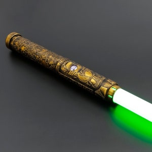 Golden Fallen Lightsaber Heavy Duelling Lightsaber Metal Hilt RGB Lightsaber 画像 8