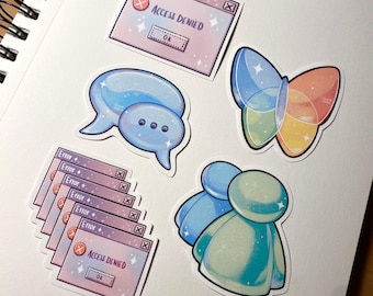 Y2K Internet Icon Sticker 5-Pack | Matte Vinyl Frutiger Aero Set