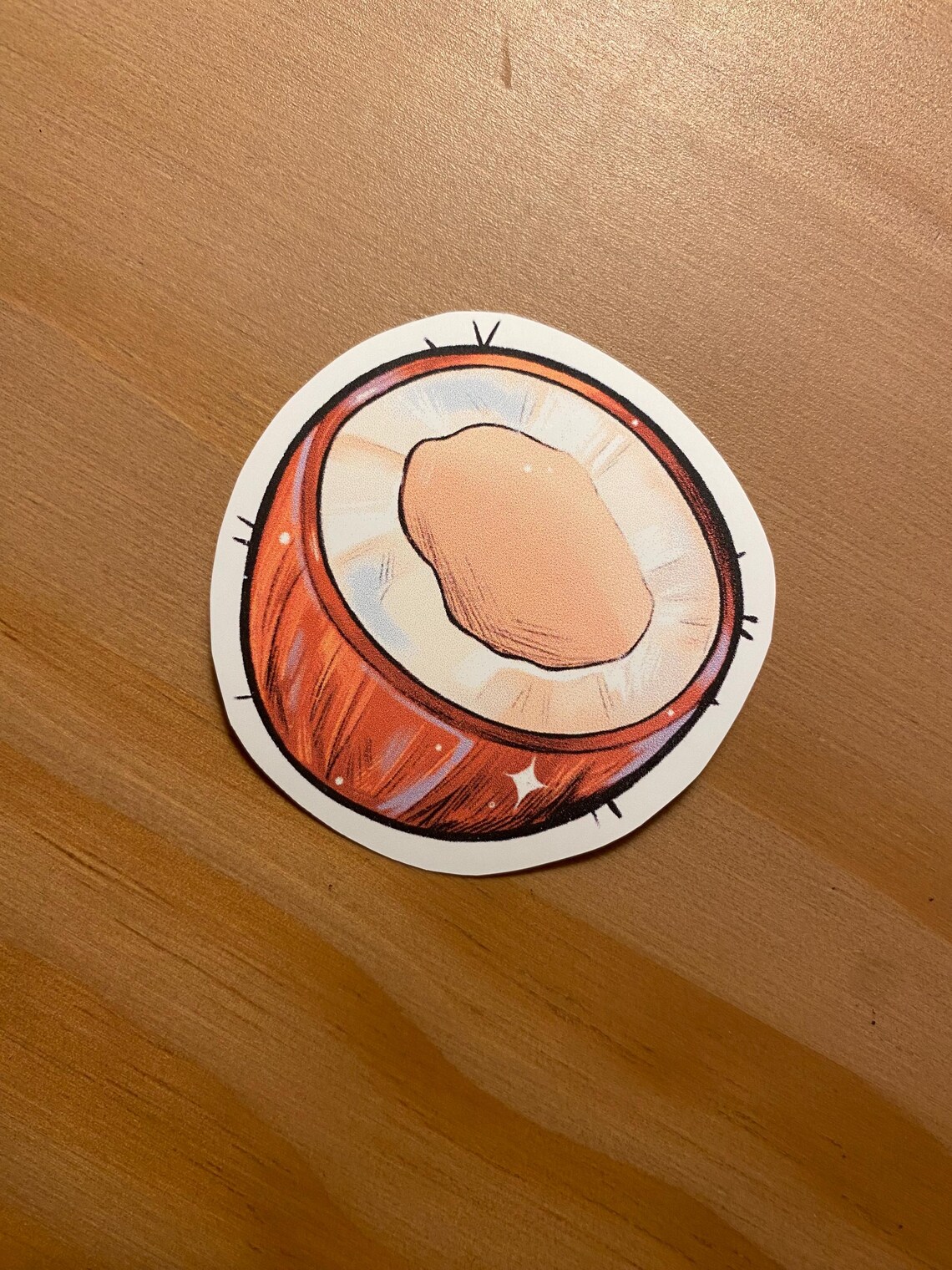 Coconut Sticker | Matte Vinyl Illustrated Fruit Stickers - Etsy