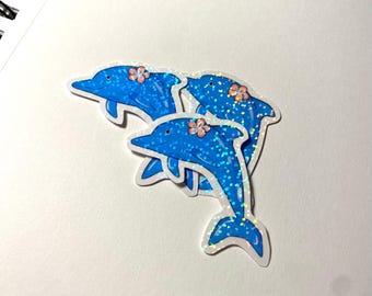 Holographic Dolphin Sticker | Frutiger Aero Glitter Stickers