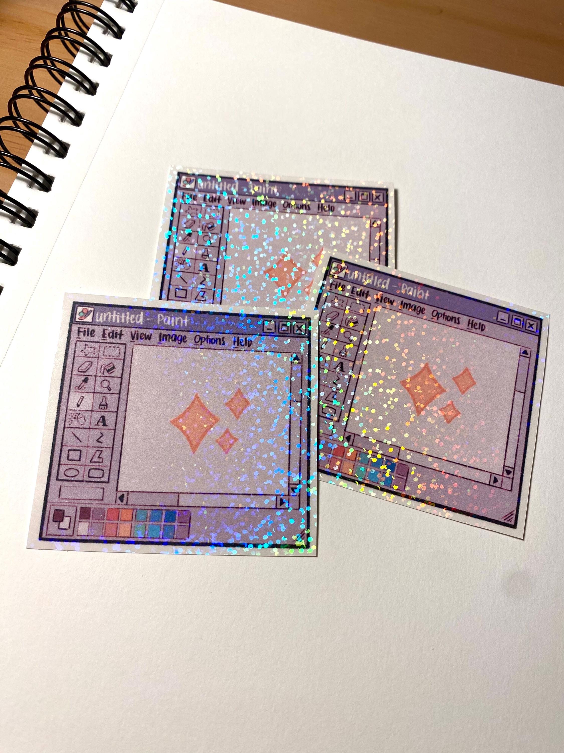 Windows Xp Sticker Sticker MS Paint Glitter Sticker | Windows XP Inspired Holographic Design - Etsy