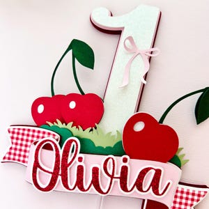 Cherry cake topper, She is the cherry on top cake topper, Our cherry on top cake topper, Cherry party decor, Cherry first birthday party.
