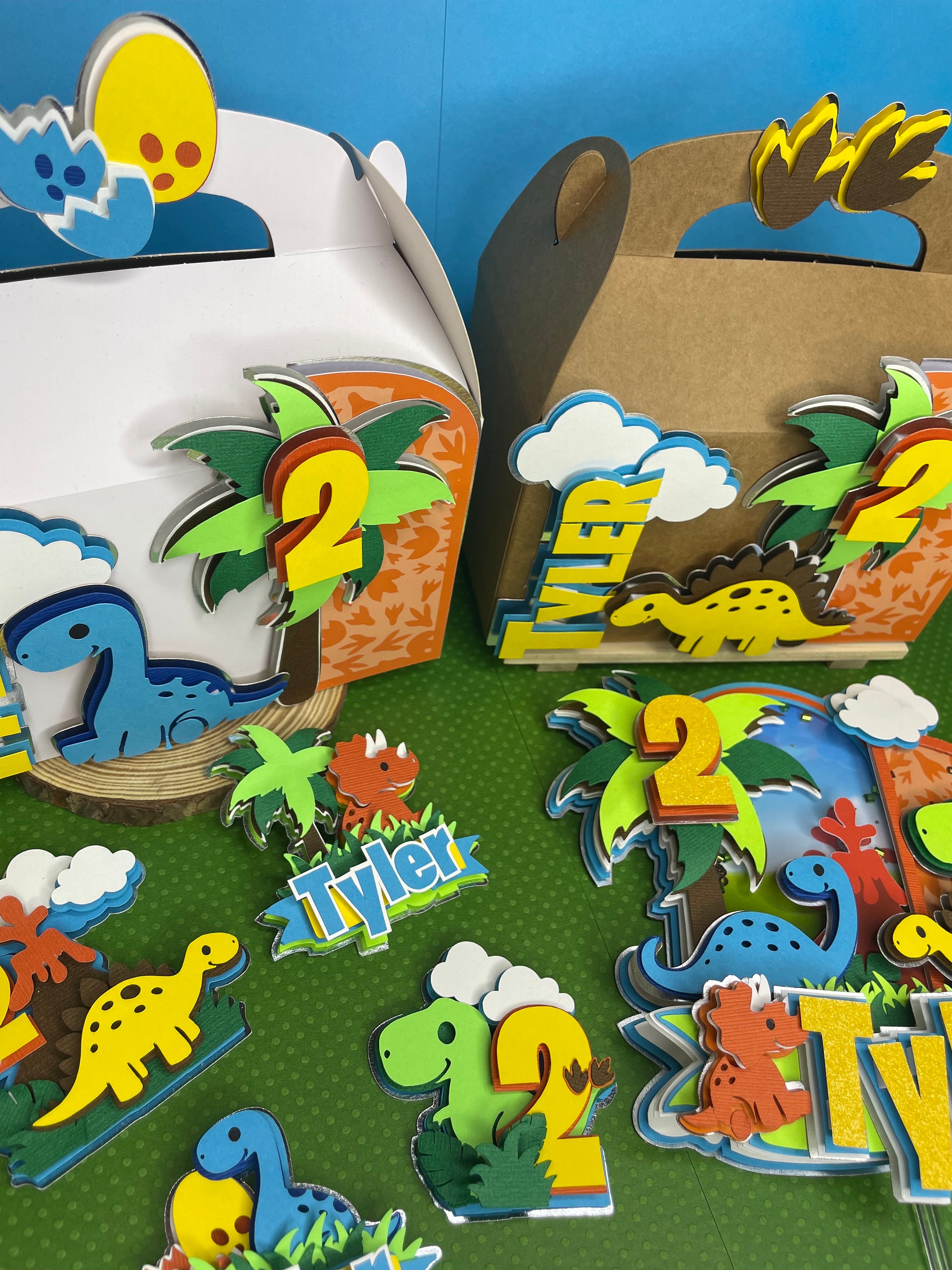 Dinosaurs Favors Boxes, Personalized Dinosaurs Favors Boxes, Custom