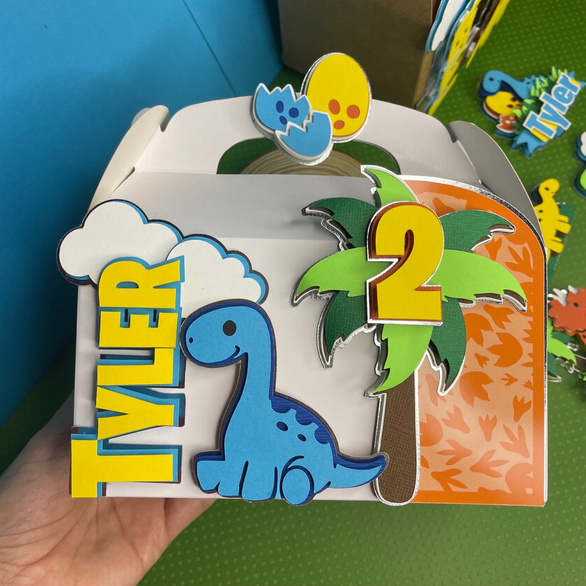 Dinosaurs Favors Boxes, Personalized Dinosaurs Favors Boxes, Custom