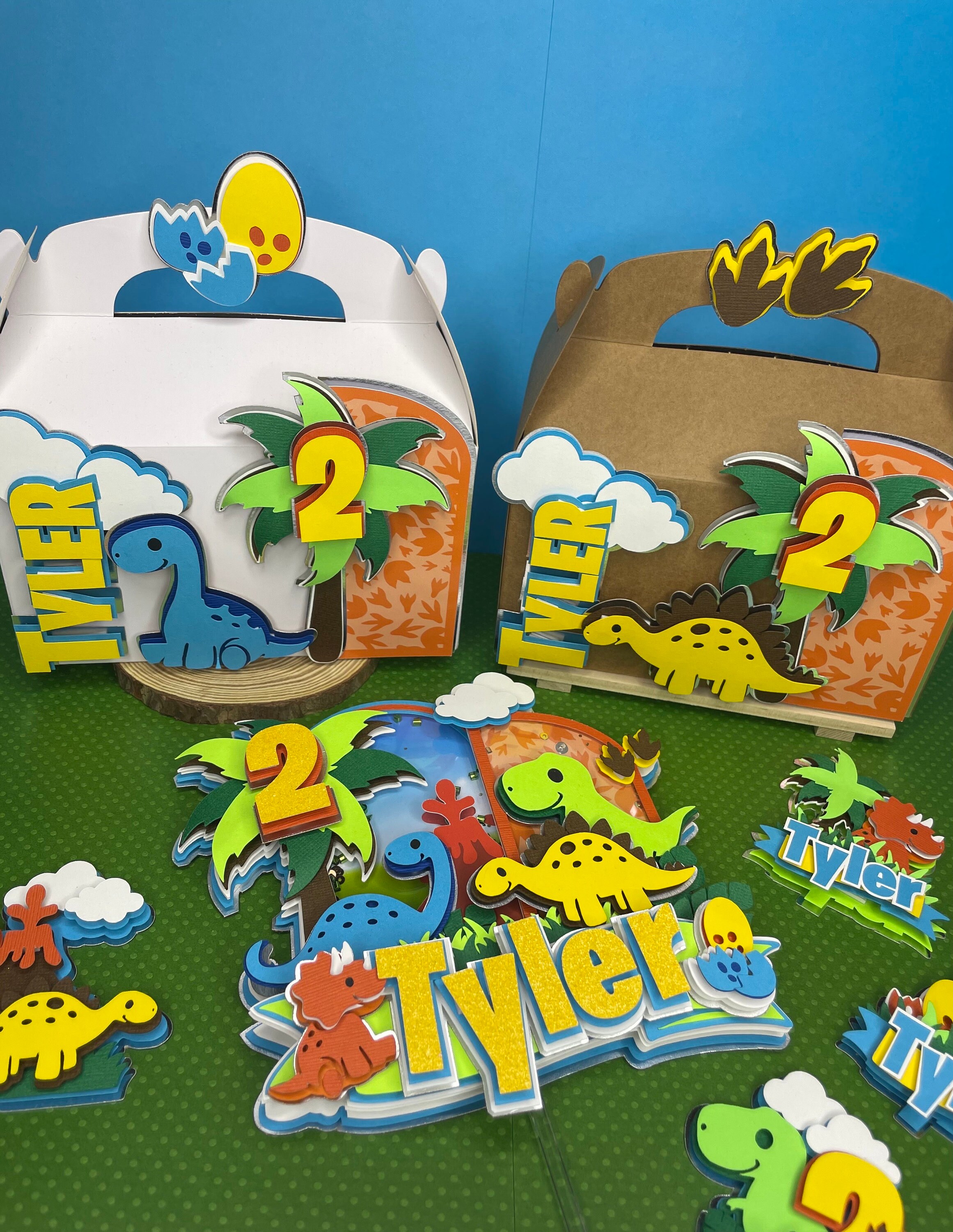 Dinosaurs Favors Boxes, Personalized Dinosaurs Favors Boxes, Custom