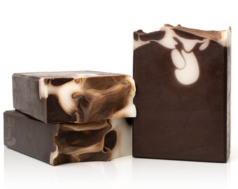 Nine Hazels Artisan Soap - Handmade, Cold Process Soap. Palm Oil-Free. Hand and Body Bar. Toasted Hazelnut and Cocoa Scent.