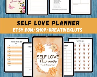 Self-Love Planner Bundle | Digital Journal, Workbook (Canva KDP Template)