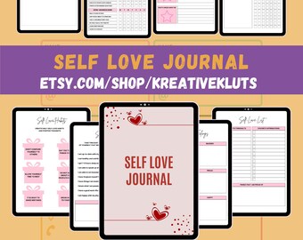 Self Love Journal Bundle | Digital Self-Care Planner, Workbook (Canva KDP Template)