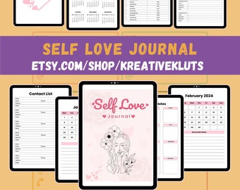 Self-Love Planner Bundle | Digital Journal Canva KDP Templates