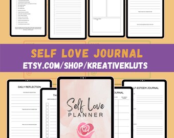 Self Love Planner Bundle | Digital Journal, Workbook (Canva KDP Template)