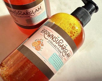 Turmeric Lemon Body Wash with Lemon Zest Fragrance - Kojic Acid- Natural Handmade Liquid Soap