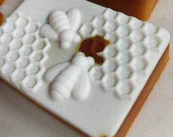Savon pour la peau au curcuma et au miel, savon kojique, entièrement naturel, visage, corps, savon d'abeille