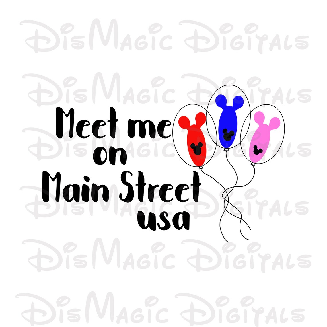 Meet Me on Main Street USA png Magic Kingdom PNG Disney Etsy