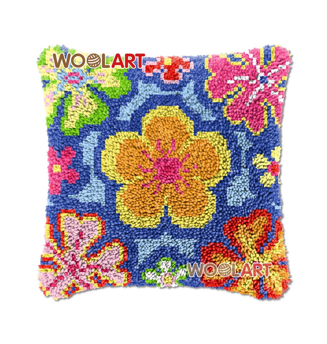 Lower Power Latch Hook Cushion Cover Kits for Adults Blank Canvas Etsy