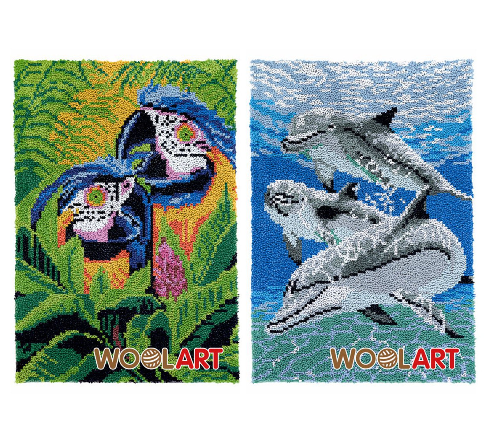 Parrots With Dolphins Latch Hook Rug Kits for Adults Blank Etsy