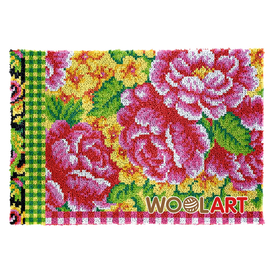 Blooming Latch Hook Rug Kits for Adults Blank Canvas Etsy