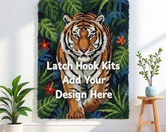 Custom Latch Hook Rug Kit, DIY Personalized Photo Tapestry, Wall Hanging Craft Set