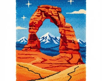 Utah Latch Hook Kit DIY Rug Making Kit Pre-Printed Canvas 55x75cm