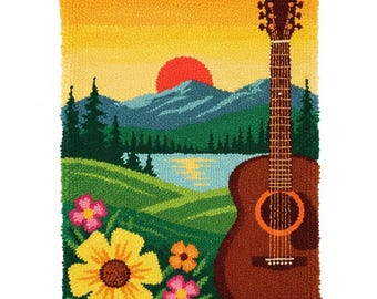 Tennessee Latch Hook Kit DIY Rug Making Kit Pre-Printed Canvas 55x75cm