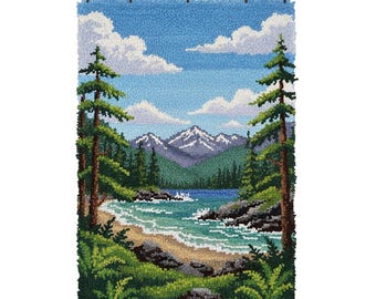 National Park Latch Hook Kit DIY Rug Making Kit Pre-Printed Canvas 69x102cm