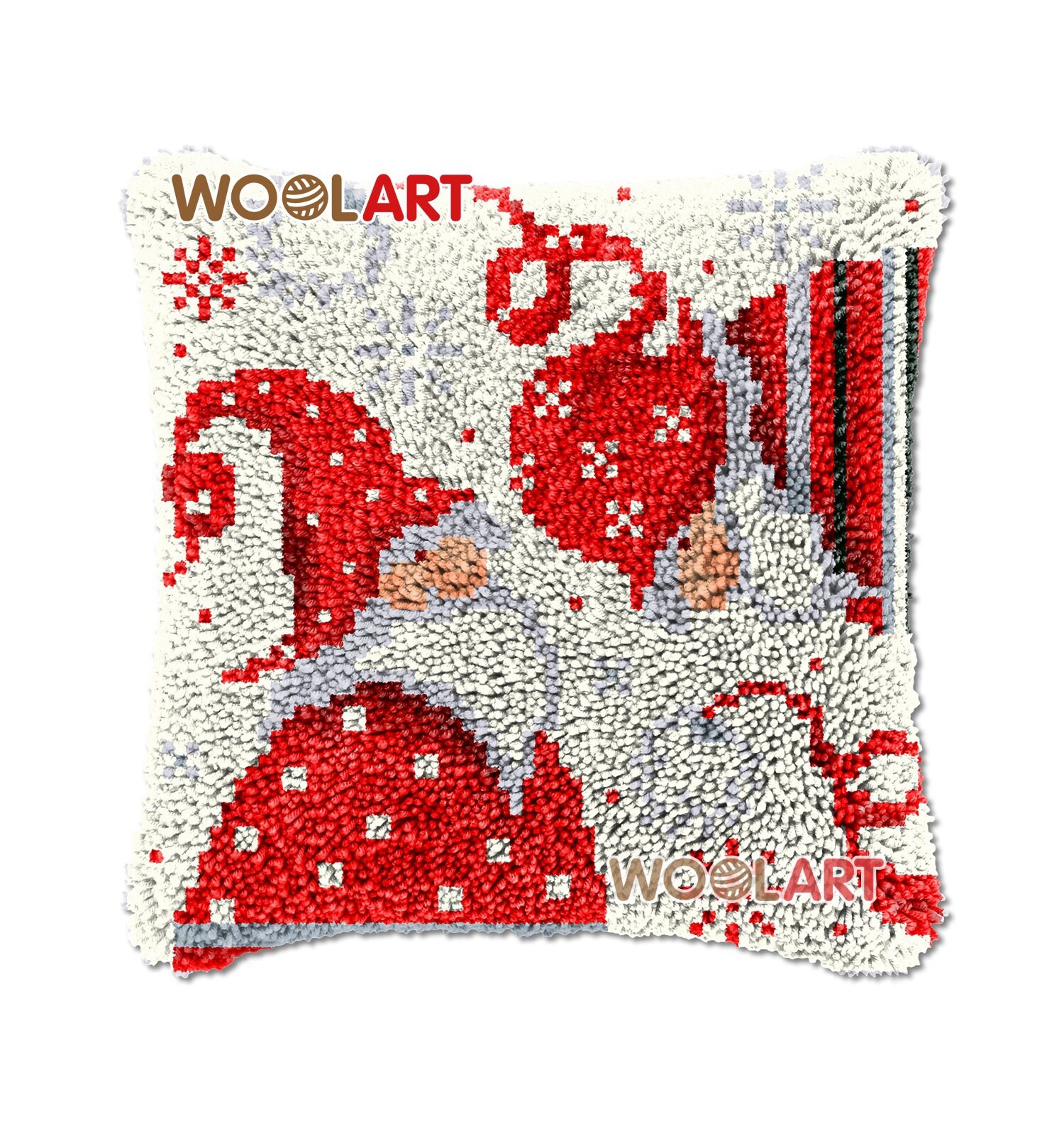 Latch Hook Cushion Cover Christmas Gnomes I Needlepoint Kits Etsy