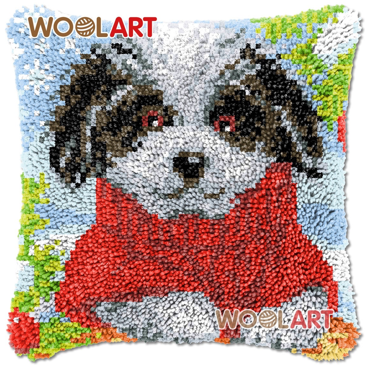 Lovely Dog Latch Hook Cushion Cover Kits for Adults Blank Etsy UK