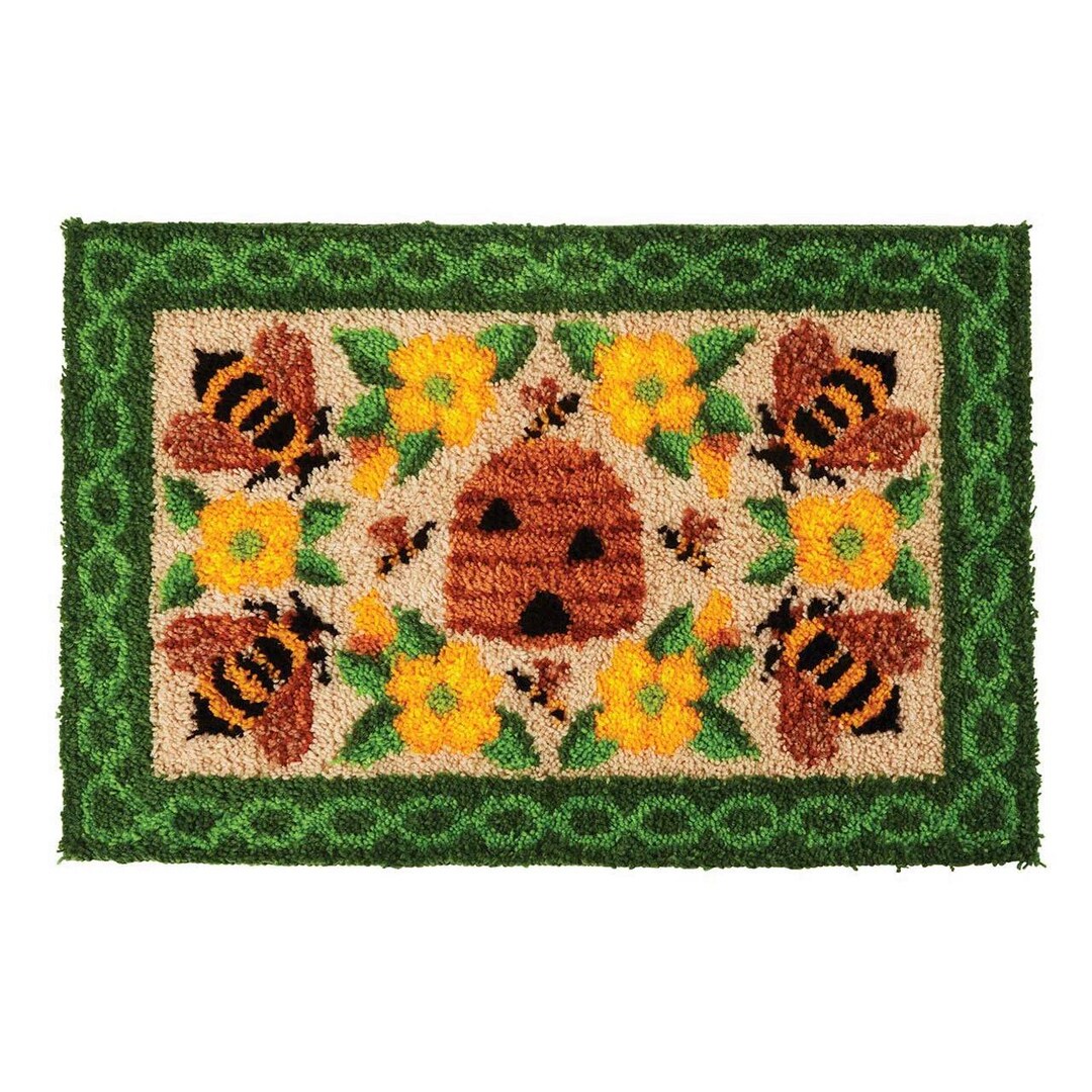 Queen Bee Latch Hook Rug Kits Pre-printed Canvas With Non-slip Backing ...