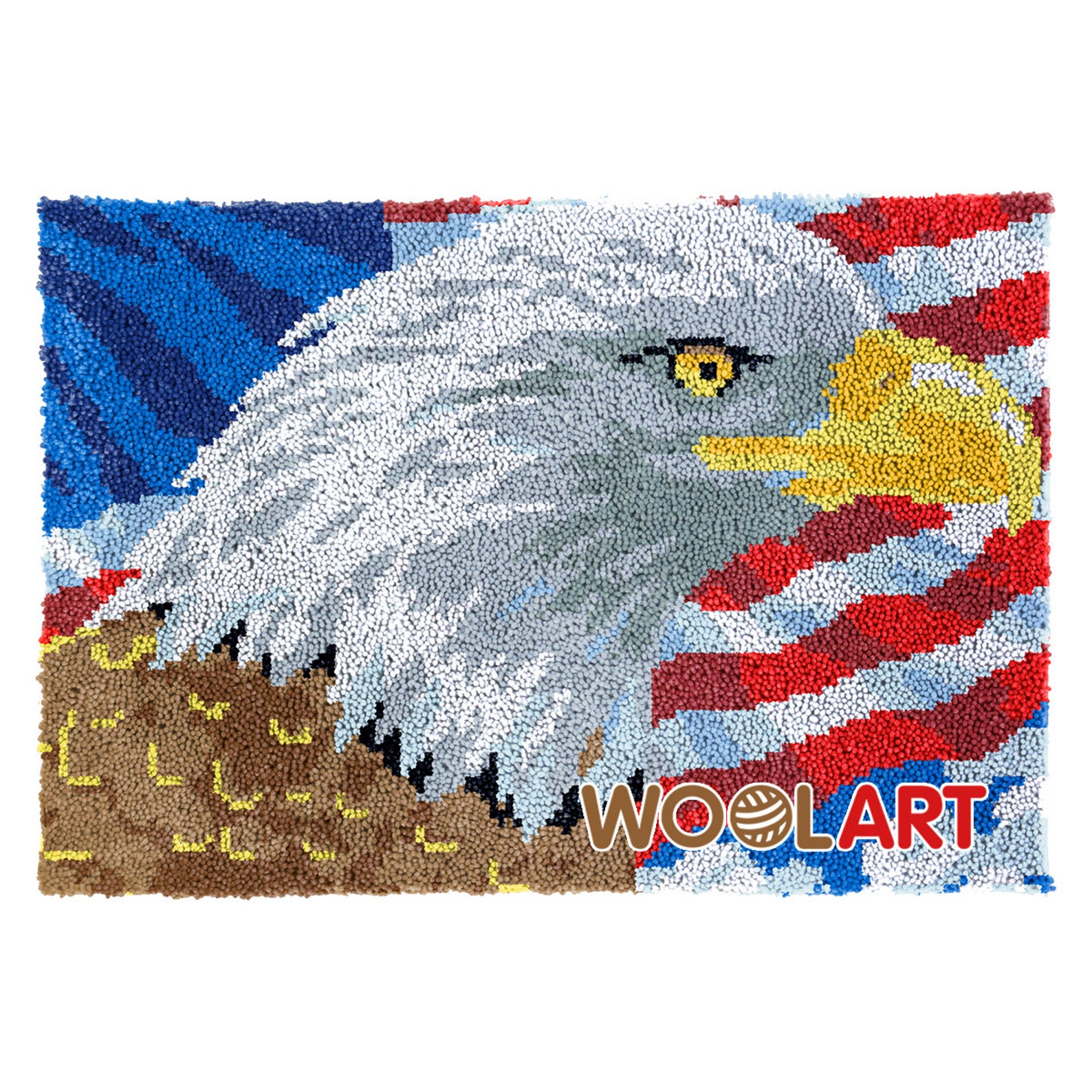 Latch Hook Kits Patriotic Eagle DIY Carpet Rug Plush Wall Etsy