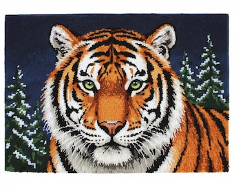 Majestic Tiger Klinkhaakkit DIY Kit voor het maken van tapijten Voorbedrukt canvas 102 x 69 cm