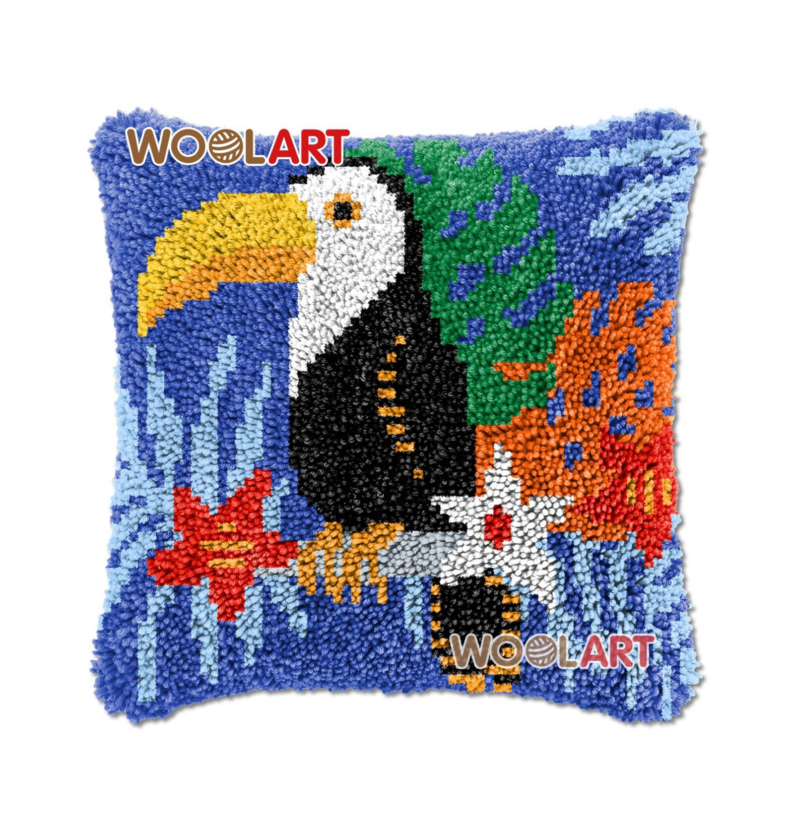 Latch Hook Cushion Cover Toucan on a Tree Needlepoint Kits Etsy