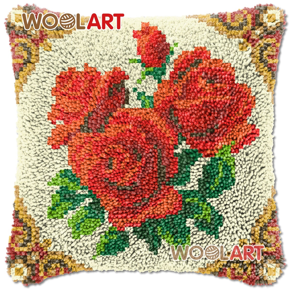 Red Roses Latch Hook Cushion Cover Kits for Adults Blank - Etsy