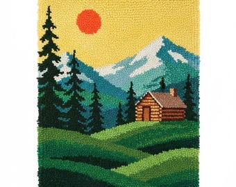 West Virginia Latch Hook Kit DIY Rug Making Kit Pre-Printed Canvas 55x75cm