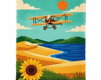 North Carolina Latch Hook Kit DIY Rug Making Kit Pre-Printed Canvas 55x75cm