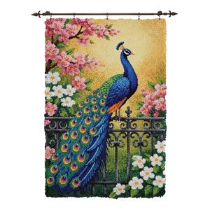 Regal Peacock Latch Hook Kit Erwachsene, vorgedruckte Wandbehang-Tapisserie-Kits